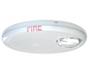 Edwards GCHFWF-S7VMCH fire alarm with digital display and sensor, mounted on wall in a building.