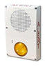 Edwards WG4WA-SVMHA speaker strobe with white housing and audible alert, mounted on wall for visual and sound signaling.