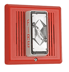 Edwards Horn Strobes model 2452THS-15/75-R, visible in the image with bright warning lights and mounting hardware.