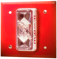 Edwards CS405-7A-T strobe light with metallic housing and mounting bracket, designed for industrial safety and signaling systems.