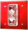 Edwards CS405-7A-T strobe light with metallic housing and mounting bracket, designed for industrial safety and signaling systems.