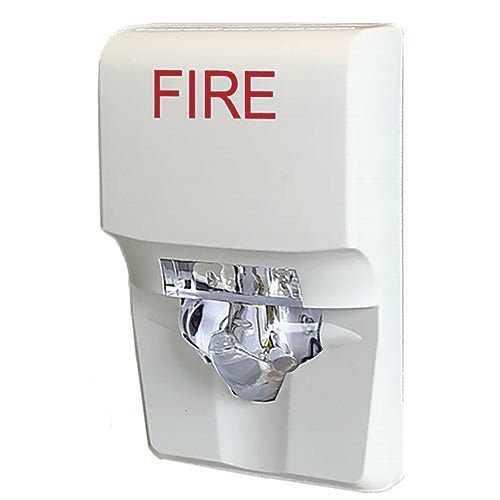 Edwards EG1VWF fire alarm with sleek white design, mounted on wall, part of Edwards fire alarm system.