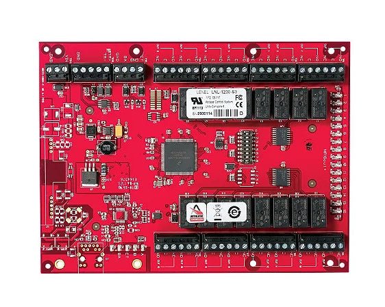 Lenel LNL-1200 module, part of Lenel security system, shown with detailed electronic components on a white background.
