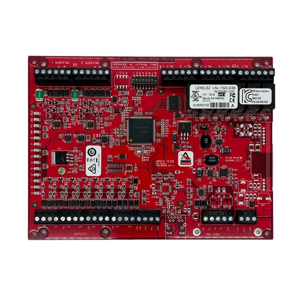 Lenel LNL-1320-S3B module by Lenel, shown mounted on a circuit board with electronic components.