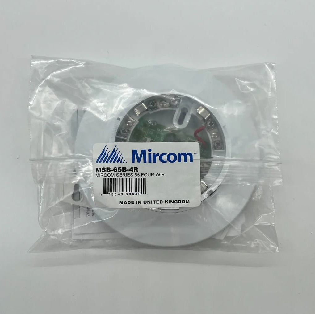 Mircom MSB-65B Jem Systems Canada alarm system control panel mounted on wall, with various indicator lights and connection ports