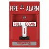 Napco FWC-CNV-PULLK fire alarm pull station with black plastic cover and metal lever, designed for emergency fire safety.