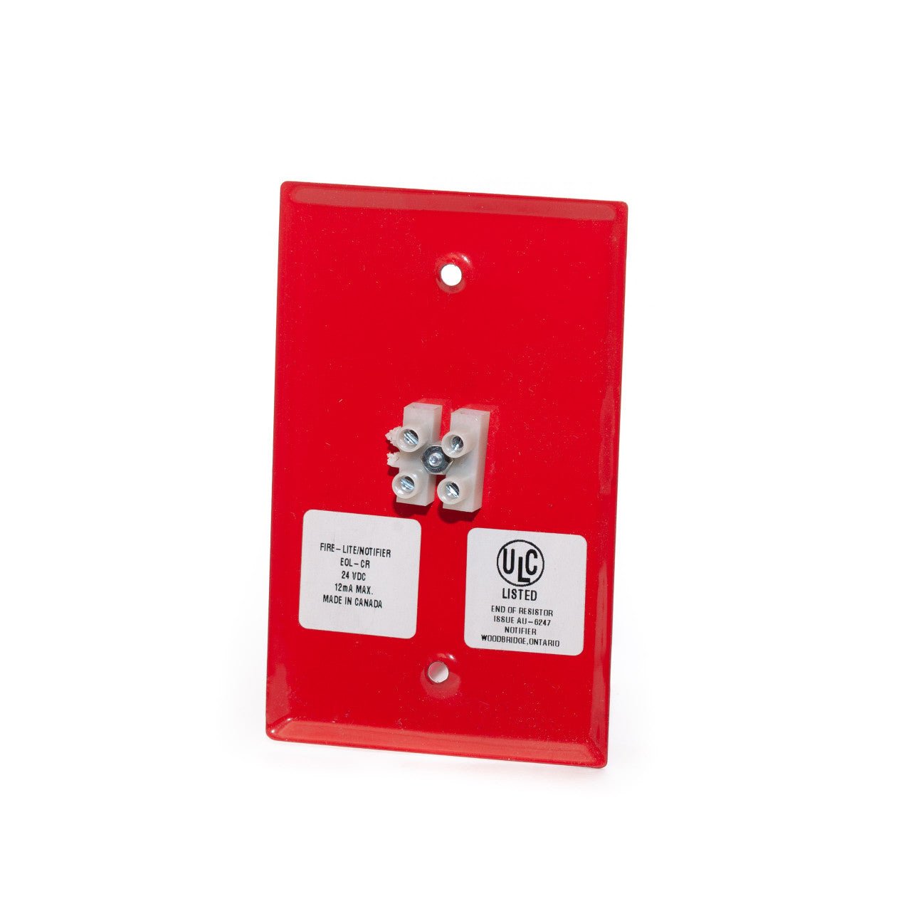 System Sensor ULC EOL-CR fire alarm with test switch and wiring terminals, designed for fire detection and safety.