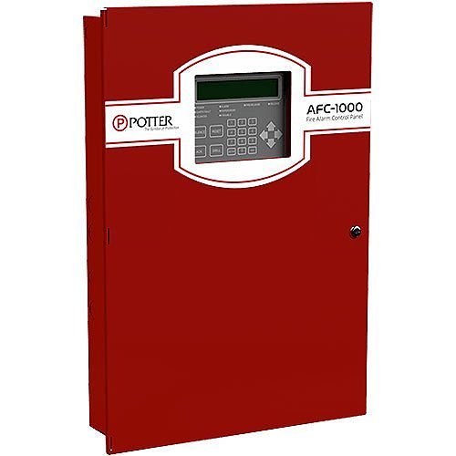 Potter AFC-1000 Jem Systems Canada industrial control panel with digital display and multiple connection ports.