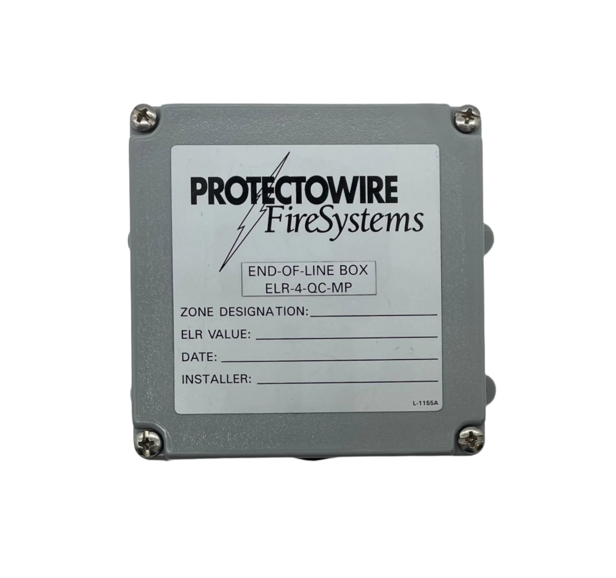 Protectowire ELR-4-QC-MP linear heat detection cable installed with connection components, designed for fire safety systems.