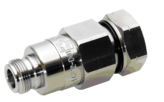 RFS Technologies NF-LCF12-D01 fiber optic cable connector with black housing and metal locking mechanism.