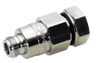 RFS Technologies NF-LCF12-D01 fiber optic cable connector with black housing and metal locking mechanism.
