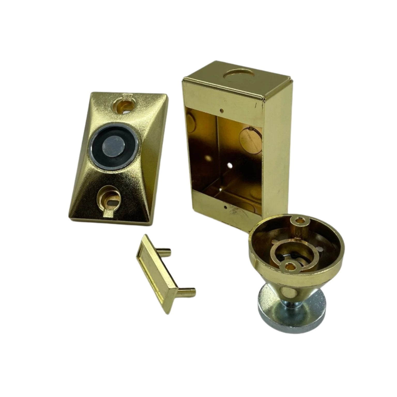 RSG DH24120SB door holder mounted on a door, showcasing sturdy metal construction and sleek design for door security.