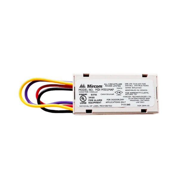 Secutron MRI-M501MAP fire alarm control panel with sleek design and multiple indicator lights, mounted on a wall.