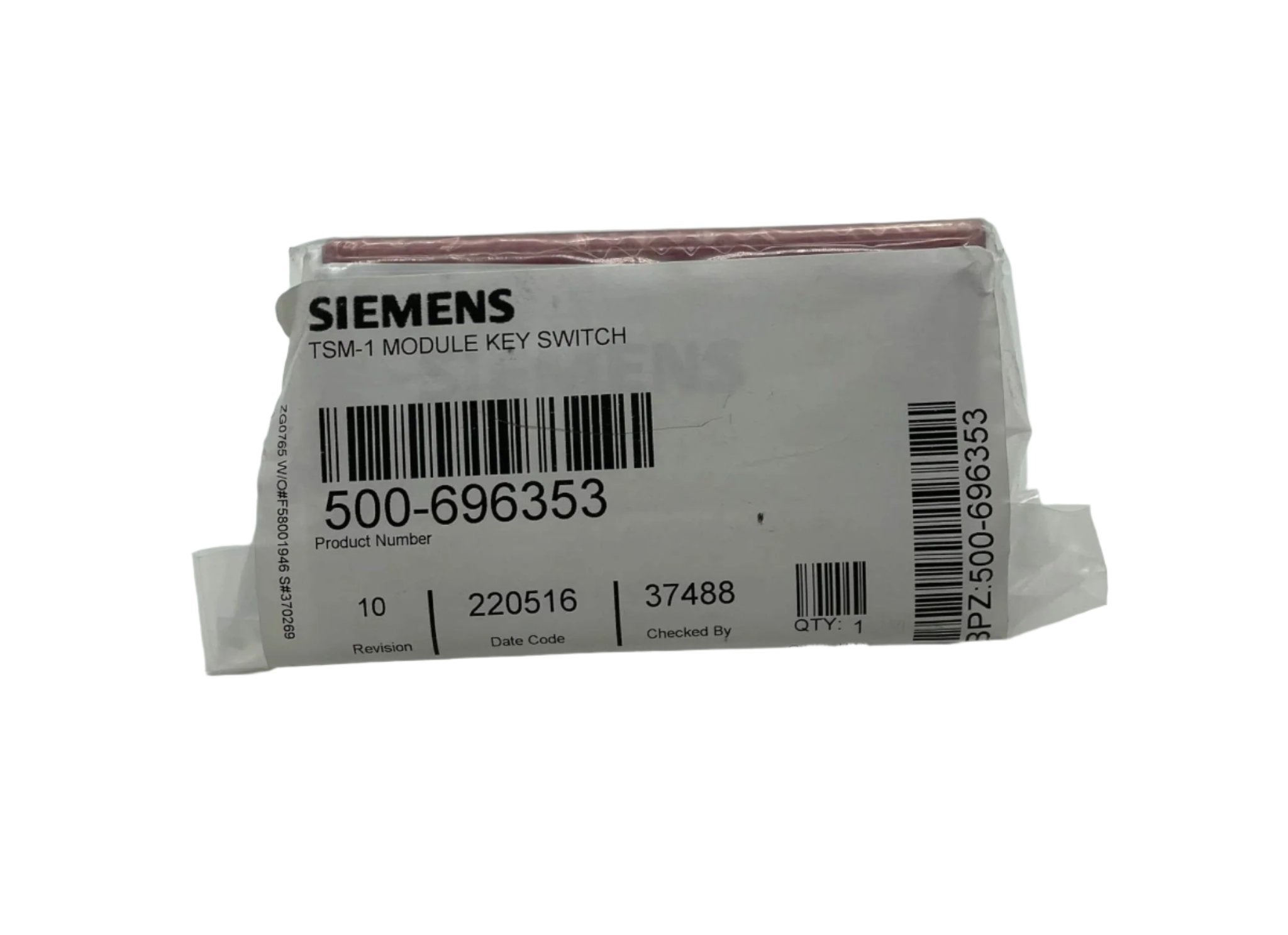 Siemens TSM-1 fire alarm device with red indicator light and mounting bracket, designed for fire safety systems.