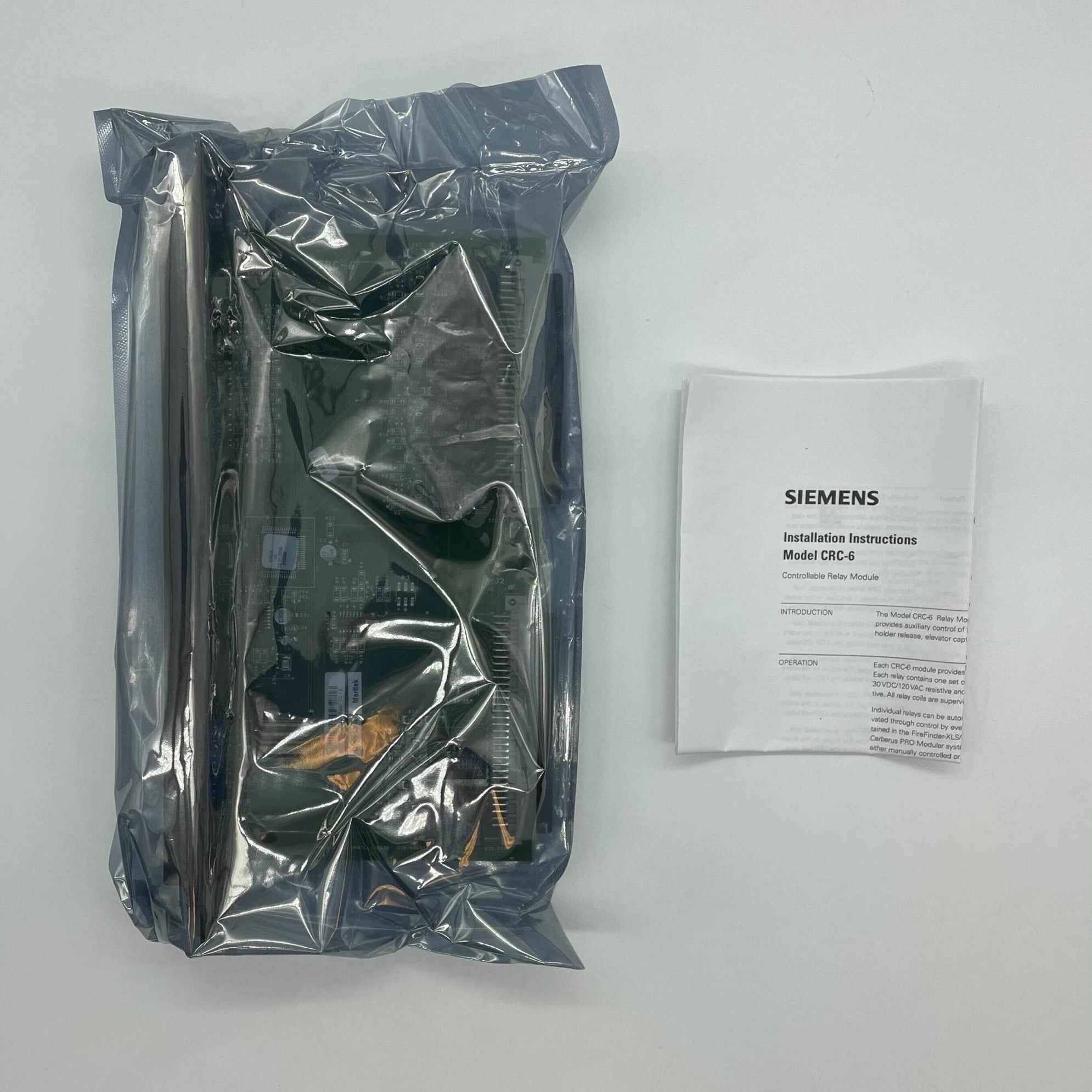 Siemens CRC-6 relay, industrial electrical relay with multiple connection terminals, used for automation and control applications.