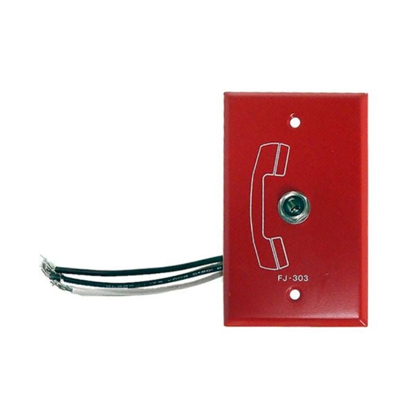 Siemens FJ-303 fire alarm with digital display and sensor, mounted on wall in a home or office setting.