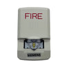 Siemens SLSWW-F fire alarm device with smoke detection sensor, mounted on wall for safety and early fire warning.