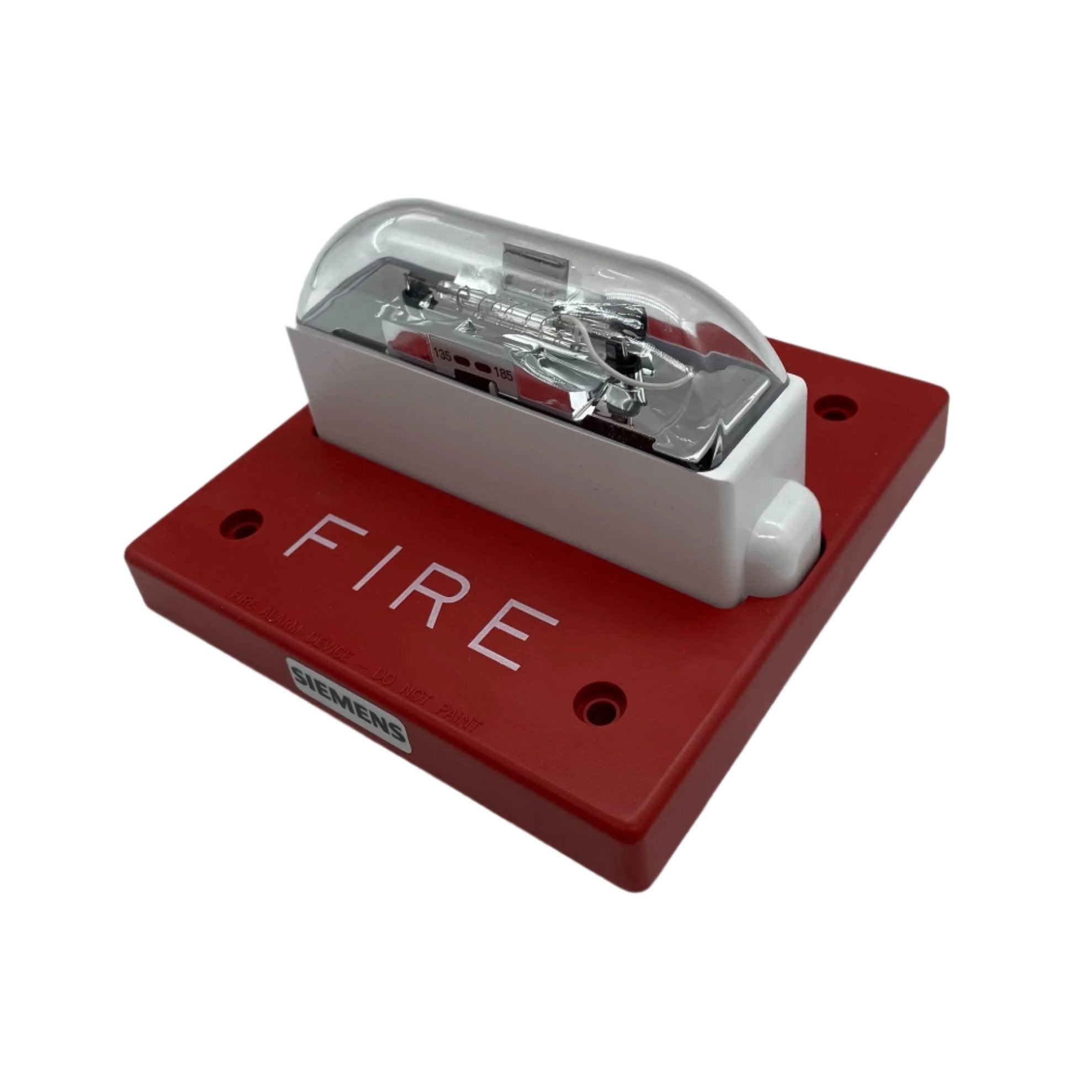 Siemens ST-HMC-R-WP strobe light with protective casing, used for visual signaling in industrial safety systems.