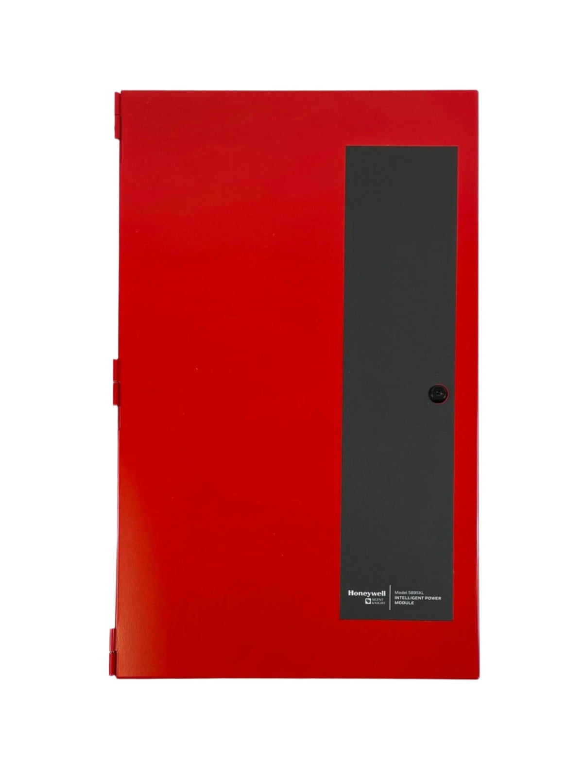 Silent Knight 005895XLCB cabinet assembly by Silent Knight, featuring a sturdy metal cabinet with a lock and multiple compartments.