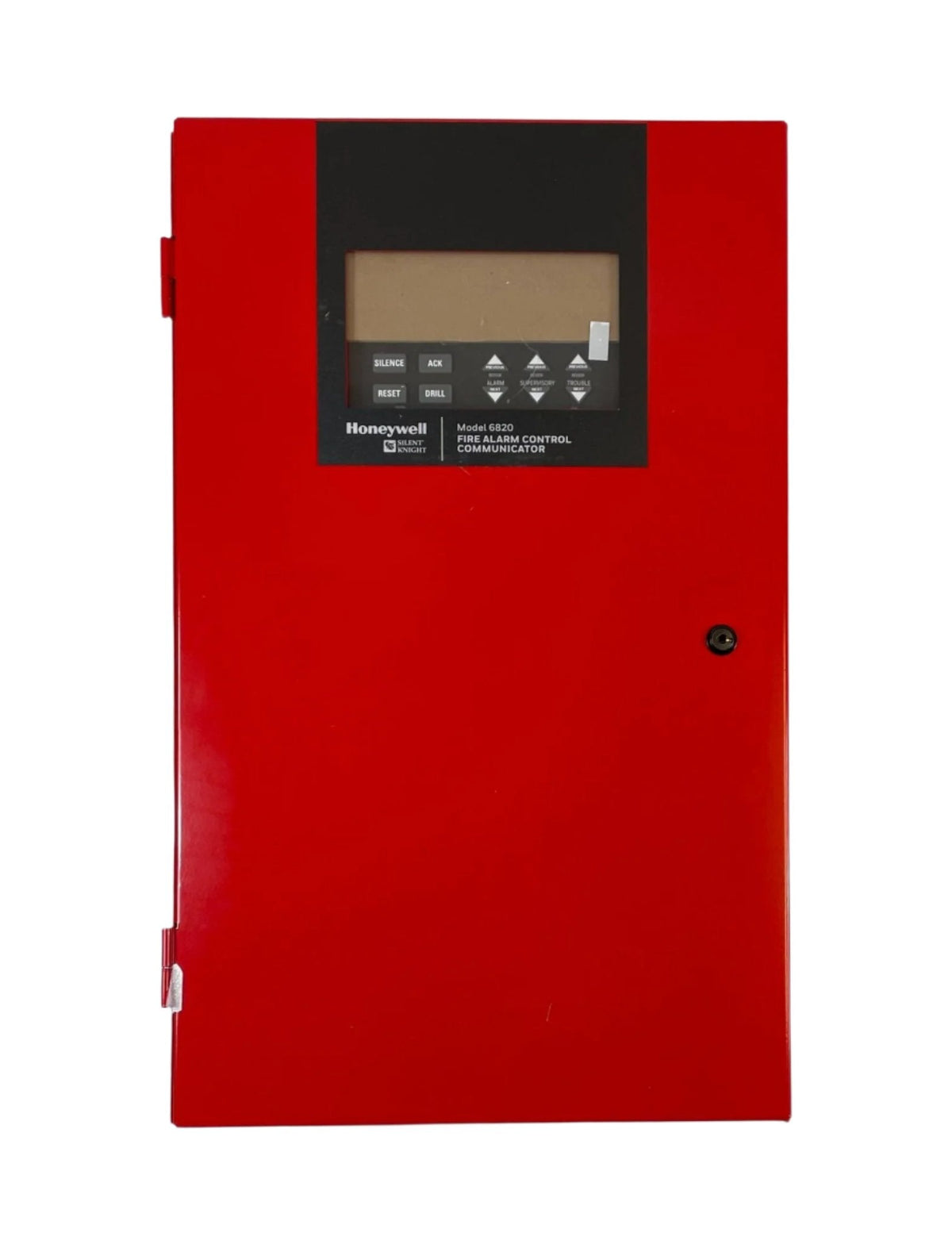 Silent Knight 6820 control panel with addressable FACP, featuring a sleek design and multiple indicator lights.