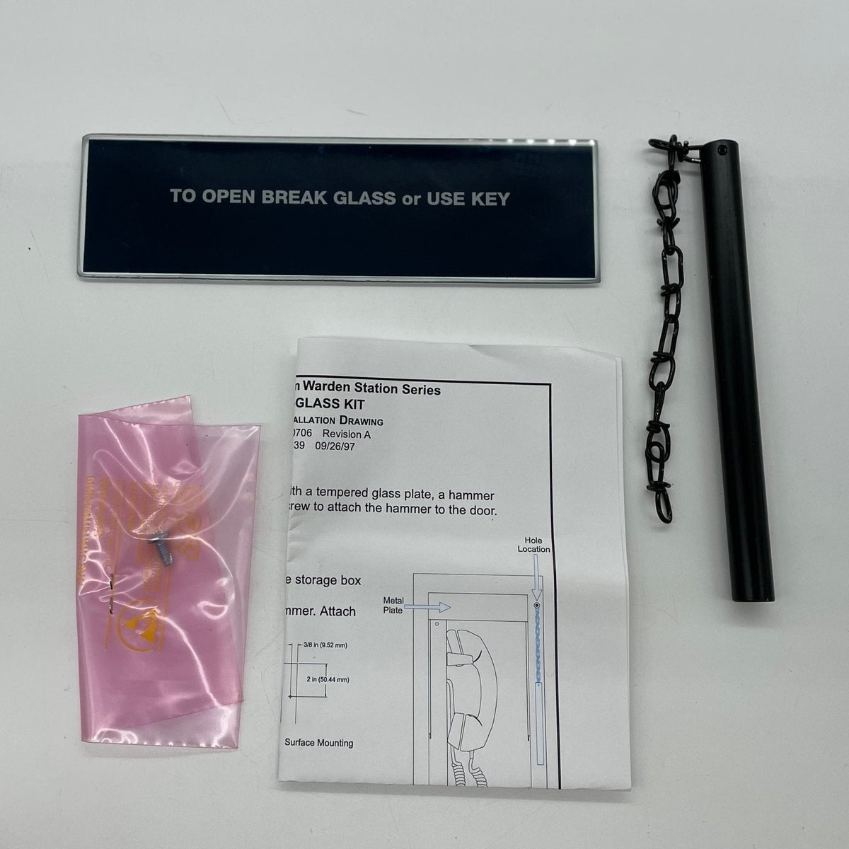 Silent Knight FFT-BGK glass kit for fire alarm system with visible components and clear labeling