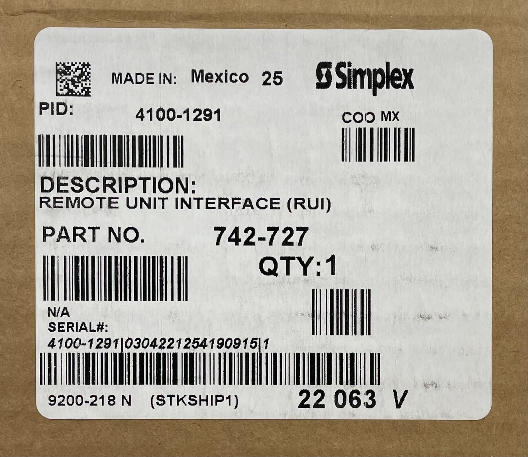 Simplex4100 - 1291