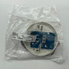 Simplex 677-201 fire alarm system sensor with warning indicator, mounted on wall in a fire safety setup.