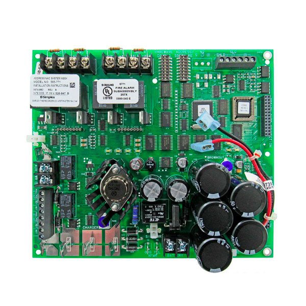 Simplex 8742-346 fire alarm detector mounted on a ceiling, part of Simplex fire alarm system for safety and fire detection.