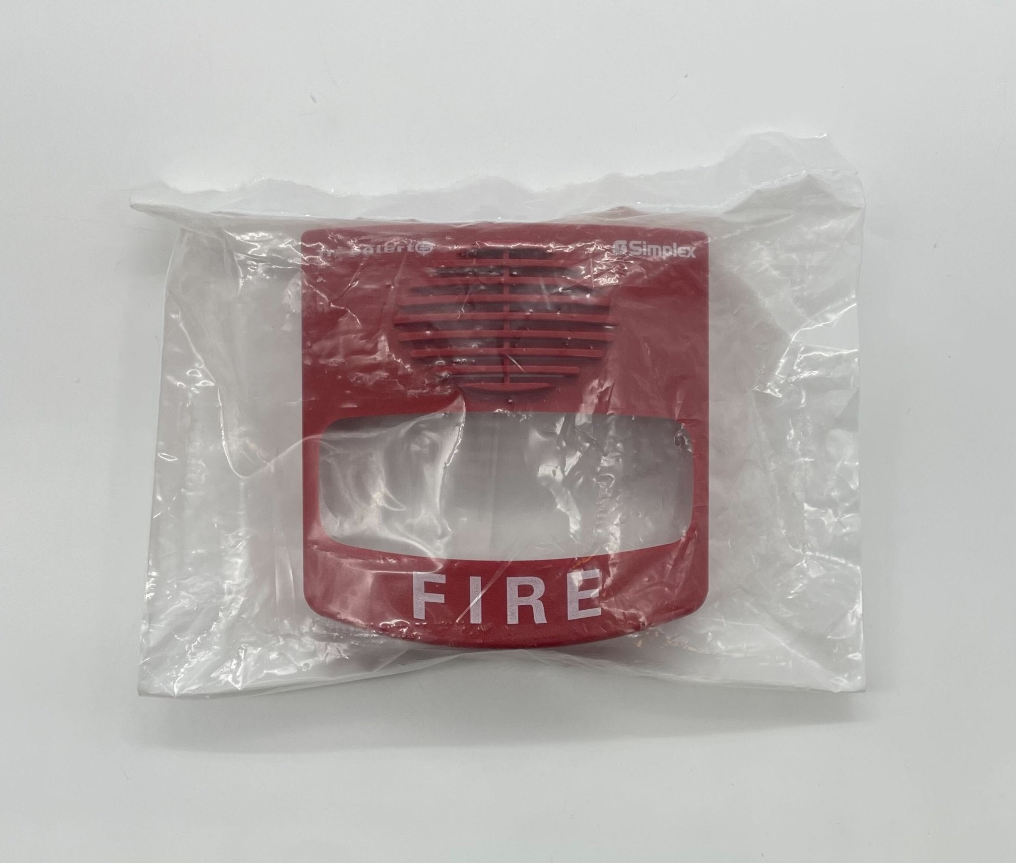 Simplex 49AVC-WRFIRE fire alarm sensor with ULC certification, mounted on a ceiling, part of the fire alarm system.
