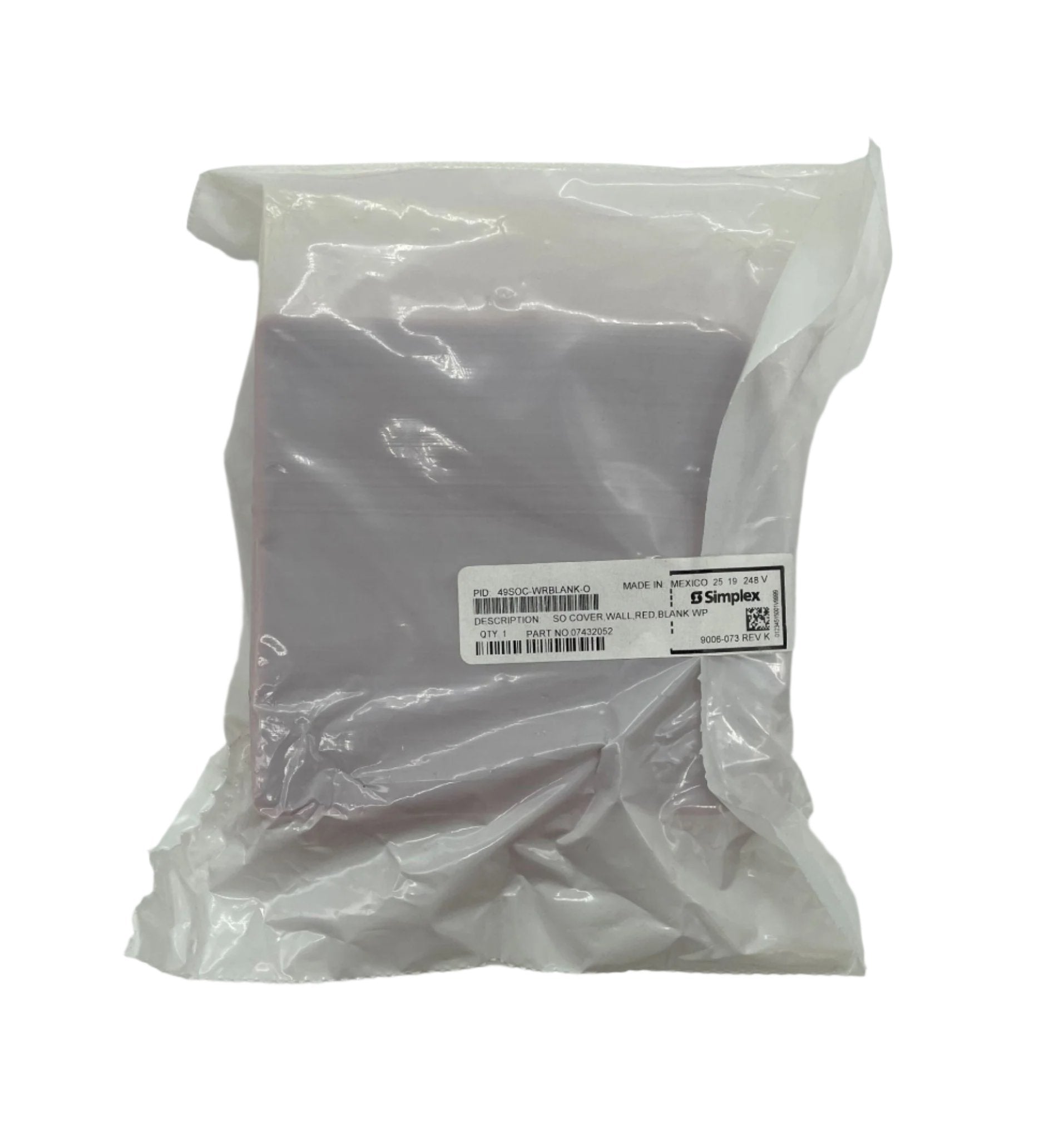 Simplex 49SOC-WRBLANK-O cover, black weather-resistant enclosure for electrical components, by Simplex.