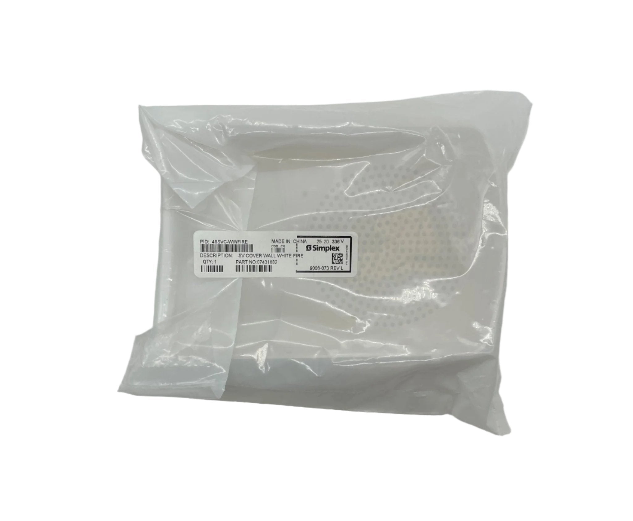 Simplex 49SVC-WWFIRE cover, fire-resistant protective cover by Simplex, shown in a close-up image.
