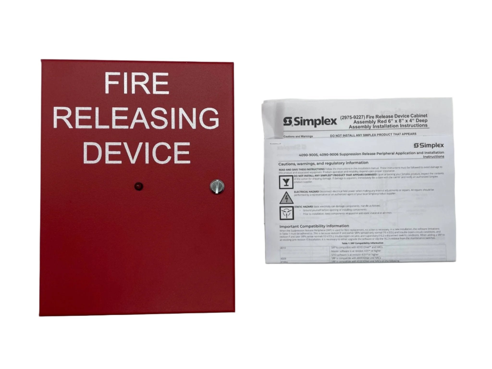 Simplex 4090-9006 fire alarm with alarm bell and control panel for building safety, branded Simplex.