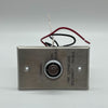 Simplex 2080-9069 fire alarm with alarm bell and control panel, mounted on a wall in a commercial setting