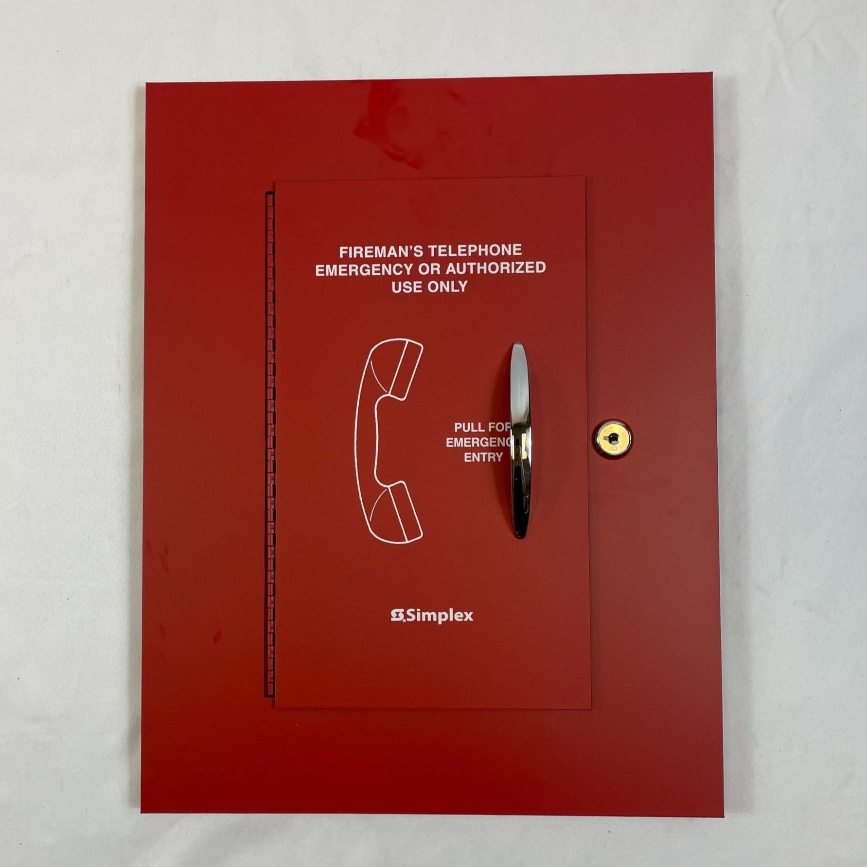 Simplex 2084-9018 fire alarm sensor from Simplex, mounted on a ceiling with wiring visible, in a safety system setup.