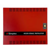 Simplex 4009-9602 fire alarm control panel with digital display and control buttons, mounted on a wall.