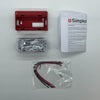 Simplex 4904-9184 fire alarm device with testing and indicator features, mounted on a wall for building safety.