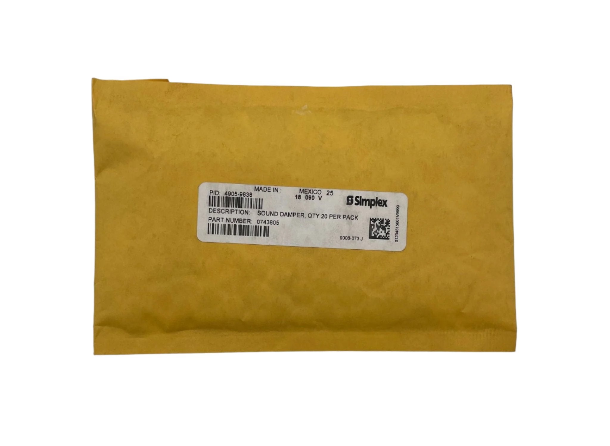 Simplex 4905-9838 fire alarm with white plastic case and mounting bracket, designed for building safety and fire detection.