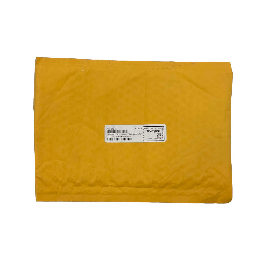 Simplex 673-053 fire alarm with black casing and mounting bracket, designed for fire detection and safety.