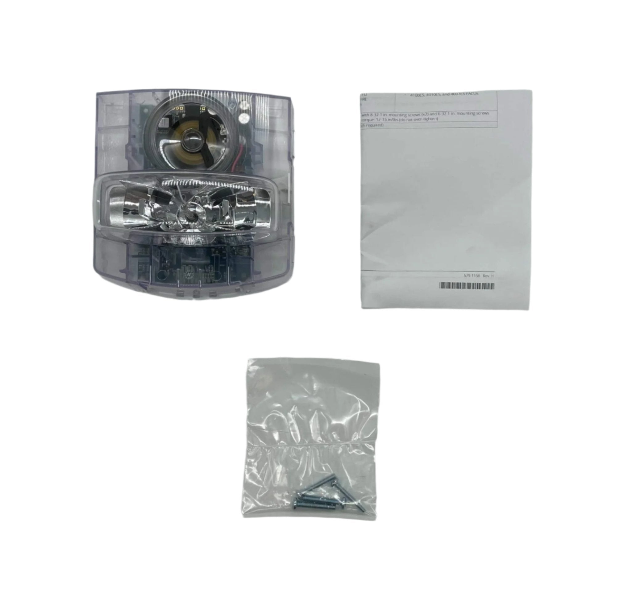 Simplex 49CMTV-APPLW strobe light with red lens, mounted on a wall, designed for emergency signaling and safety alerts.