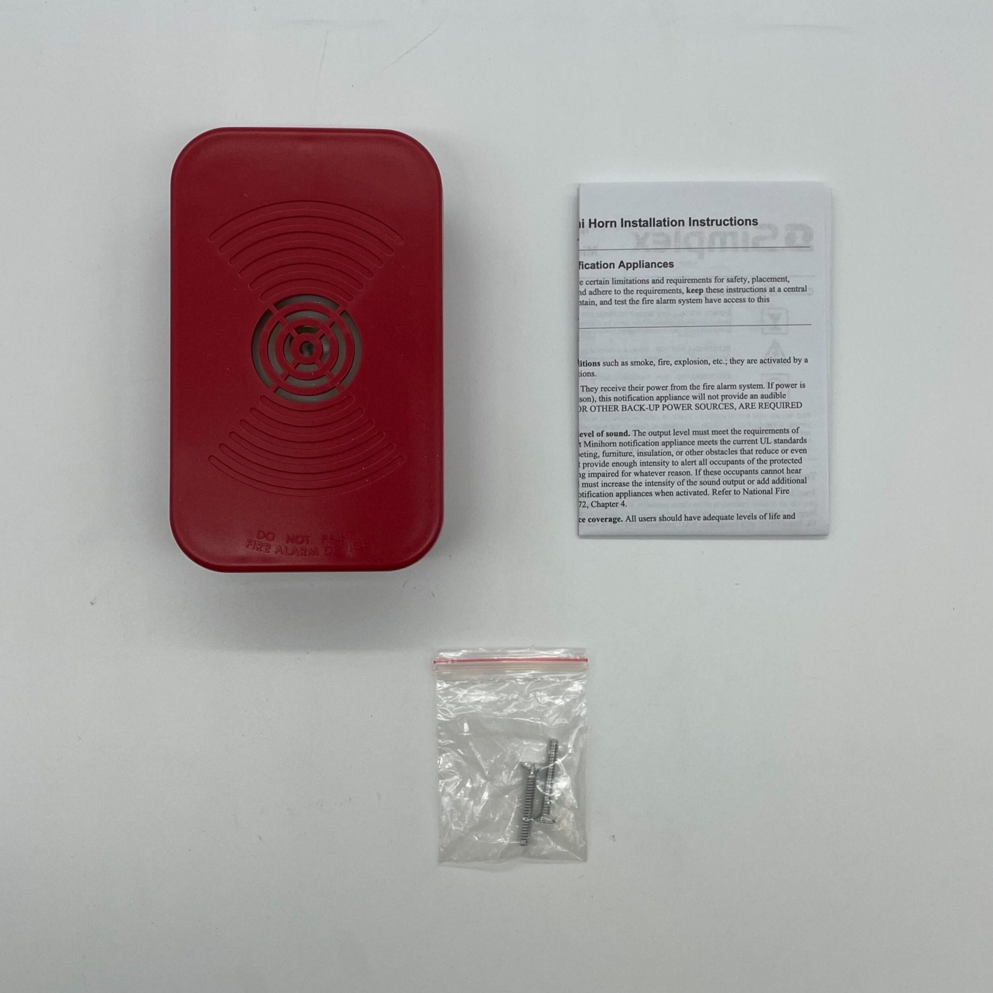 Simplex 4901-9858 Horns, black metal with mounting brackets, designed for industrial warning and signaling applications.