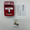 Simplex 2099-9138 pull station alarm system mounted on wall, part of Simplex fire safety equipment.