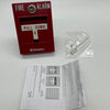 Simplex 2099-9754 single action manual pull station for fire alarm systems, mounted on wall with clear label.
