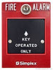 Simplex 2099-9762 pull station fire alarm device mounted on wall, durable emergency alert switch by Simplex.
