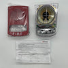 Simplex 4906-9151 speaker strobe light mounted on ceiling, white housing, designed for emergency warning systems.