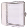 Polycarbonate STI-7530 Protective Cabinet with backplate, designed for secure stopper installation, by STI.