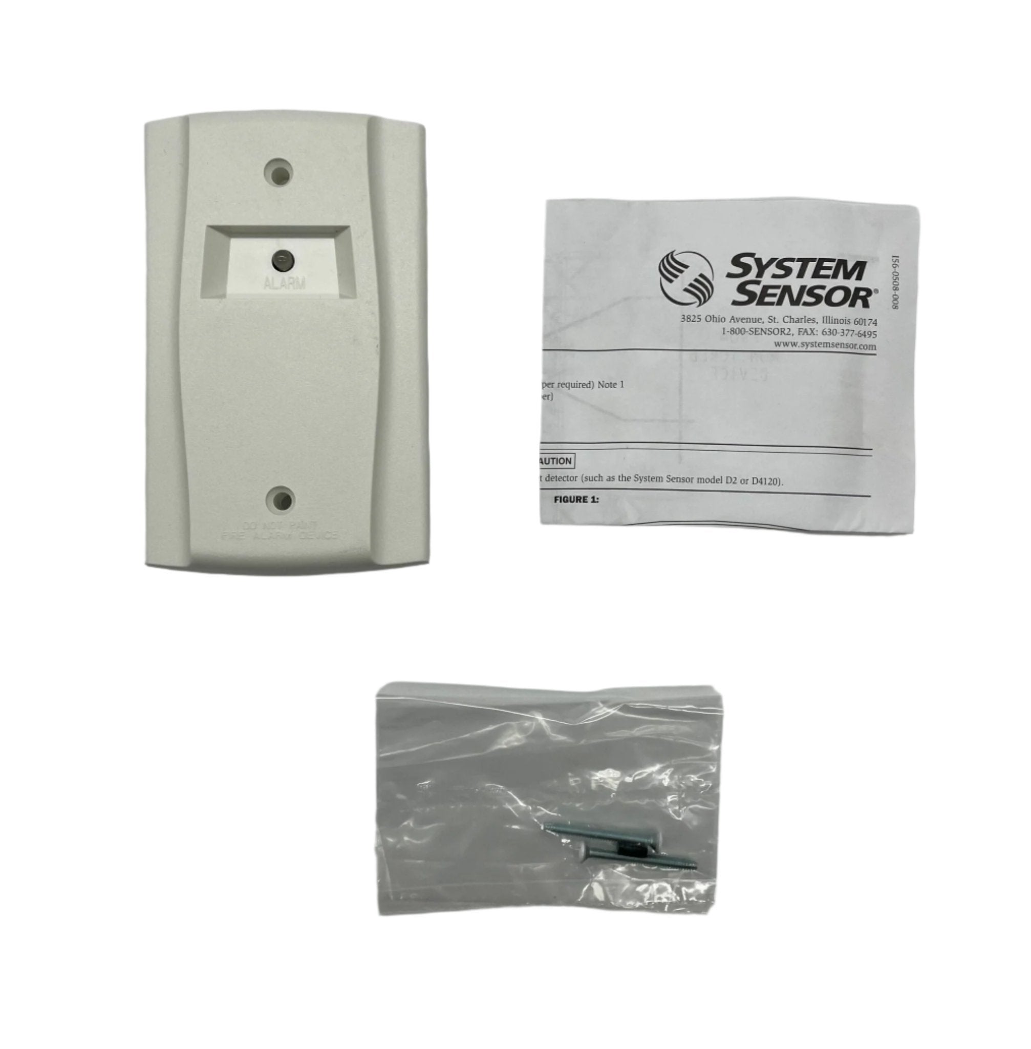 System Sensor RA100Z fire alarm detector mounted on ceiling, showcasing its sleek design and sensor components.