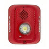 System Sensor P2RLED-SP fire alarm with red LED indicator, mounted on ceiling, part of fire safety and alarm system.