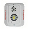 System Sensor P2WLED-SP fire alarm with LED indicator, white rectangular smoke detector mounted on ceiling for safety detection