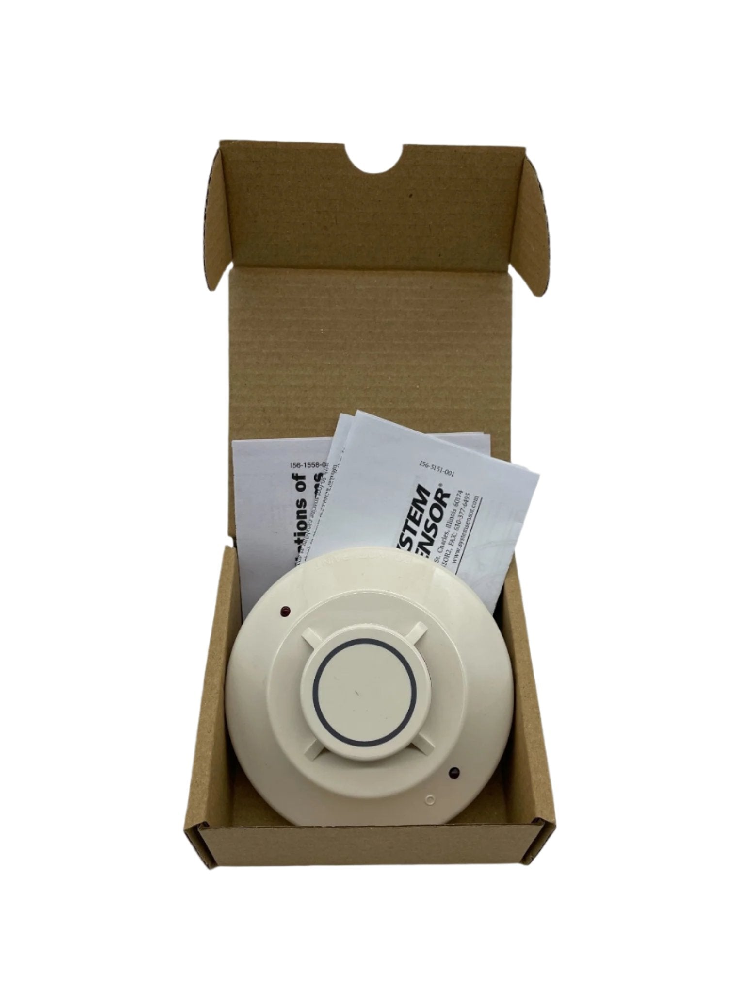 System Sensor 5151 fire alarm detector with multiple sensing elements and mounting accessories, designed for fire safety systems.