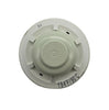 System Sensor 5604 smoke detector with alarm and wiring, mounted on a ceiling for fire safety detection.